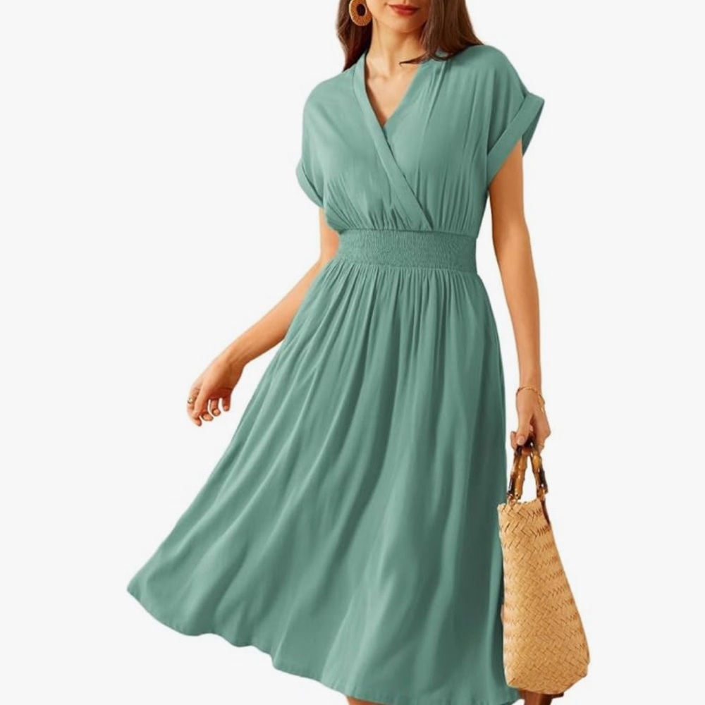 Grace Karin Seafoam Green Midi Dress
